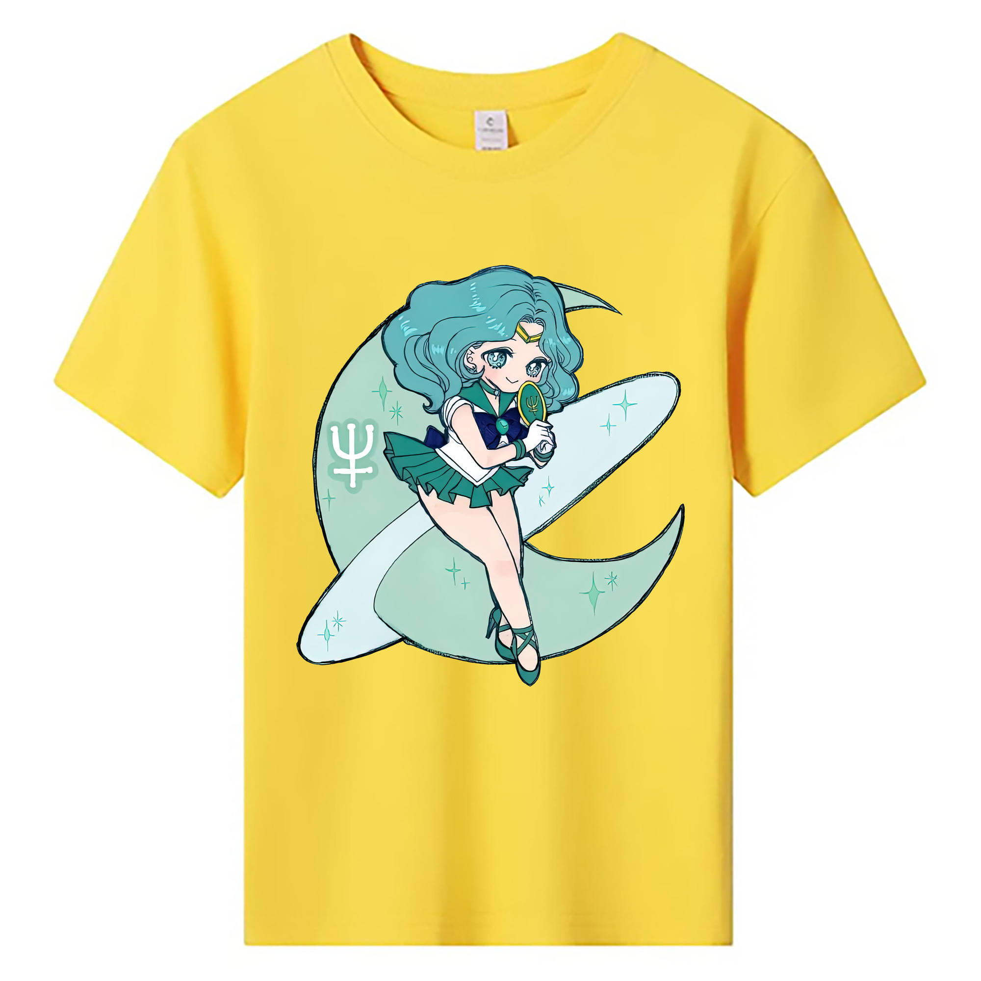 （画像用） 美少女戦士セーラームーン 海王 みちる（かいおう みちる） Sailor Moon Kaiou Michiru 綿100％キッズTシャツ（フロントプリント）