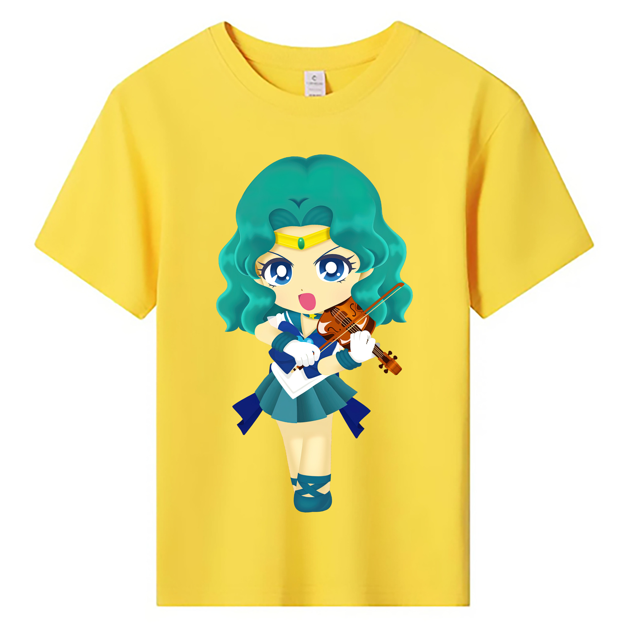 （画像用） 美少女戦士セーラームーン 海王 みちる（かいおう みちる） Sailor Moon Kaiou Michiru 綿100％キッズTシャツ（フロントプリント）