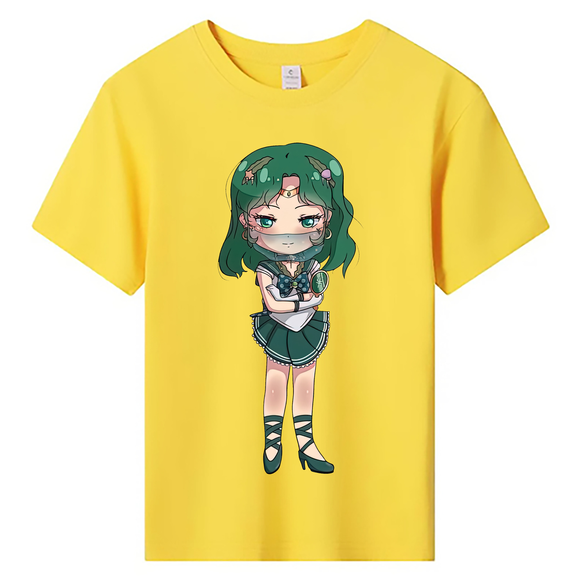 （画像用） 美少女戦士セーラームーン 海王 みちる（かいおう みちる） Sailor Moon Kaiou Michiru 綿100％キッズTシャツ（フロントプリント）