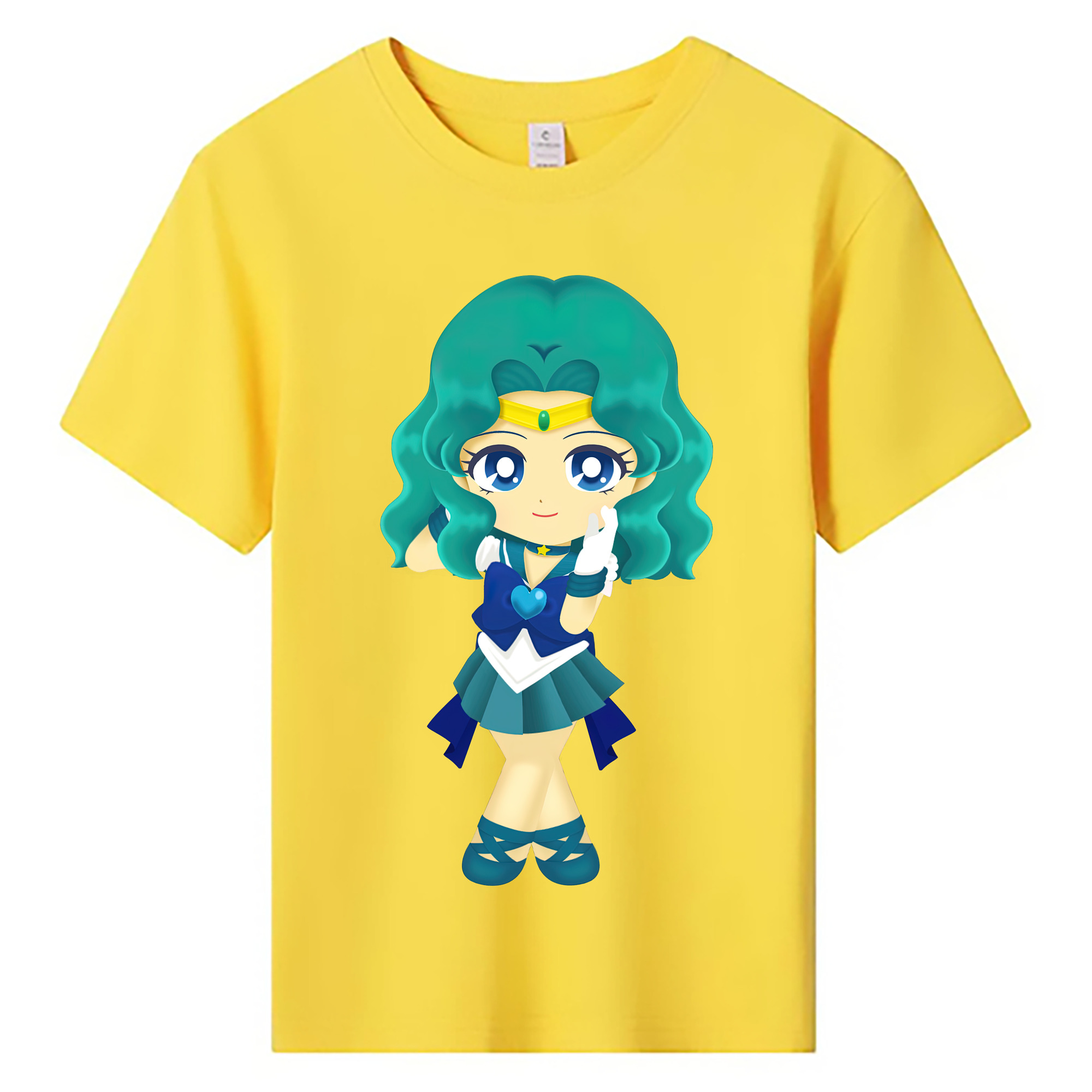 （画像用） 美少女戦士セーラームーン 海王 みちる（かいおう みちる） Sailor Moon Kaiou Michiru 綿100％キッズTシャツ（フロントプリント）