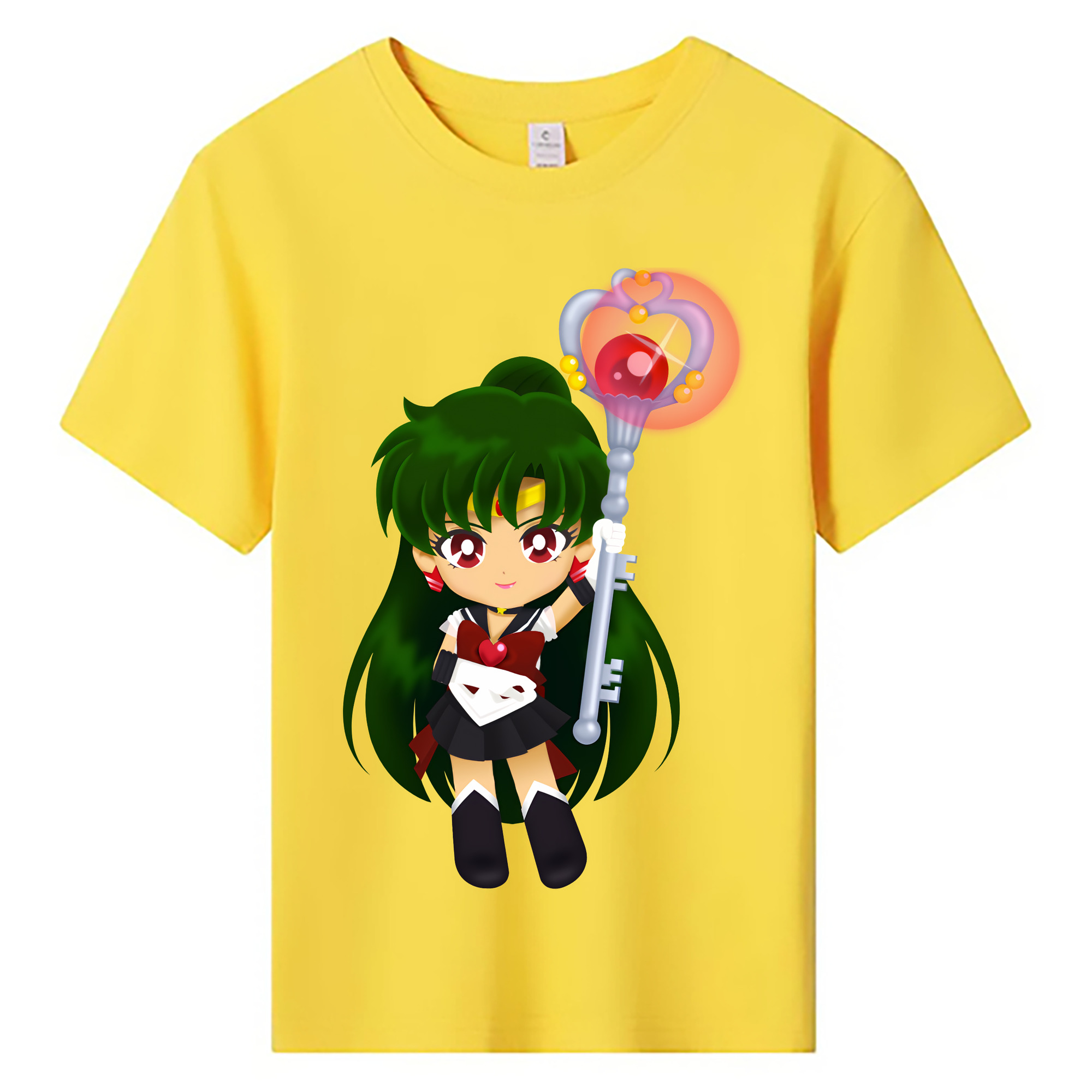 （画像用） 美少女戦士セーラームーン 冥王せつな Sailor Moon Meiou Setsuna 綿100％キッズTシャツ（フロントプリント）