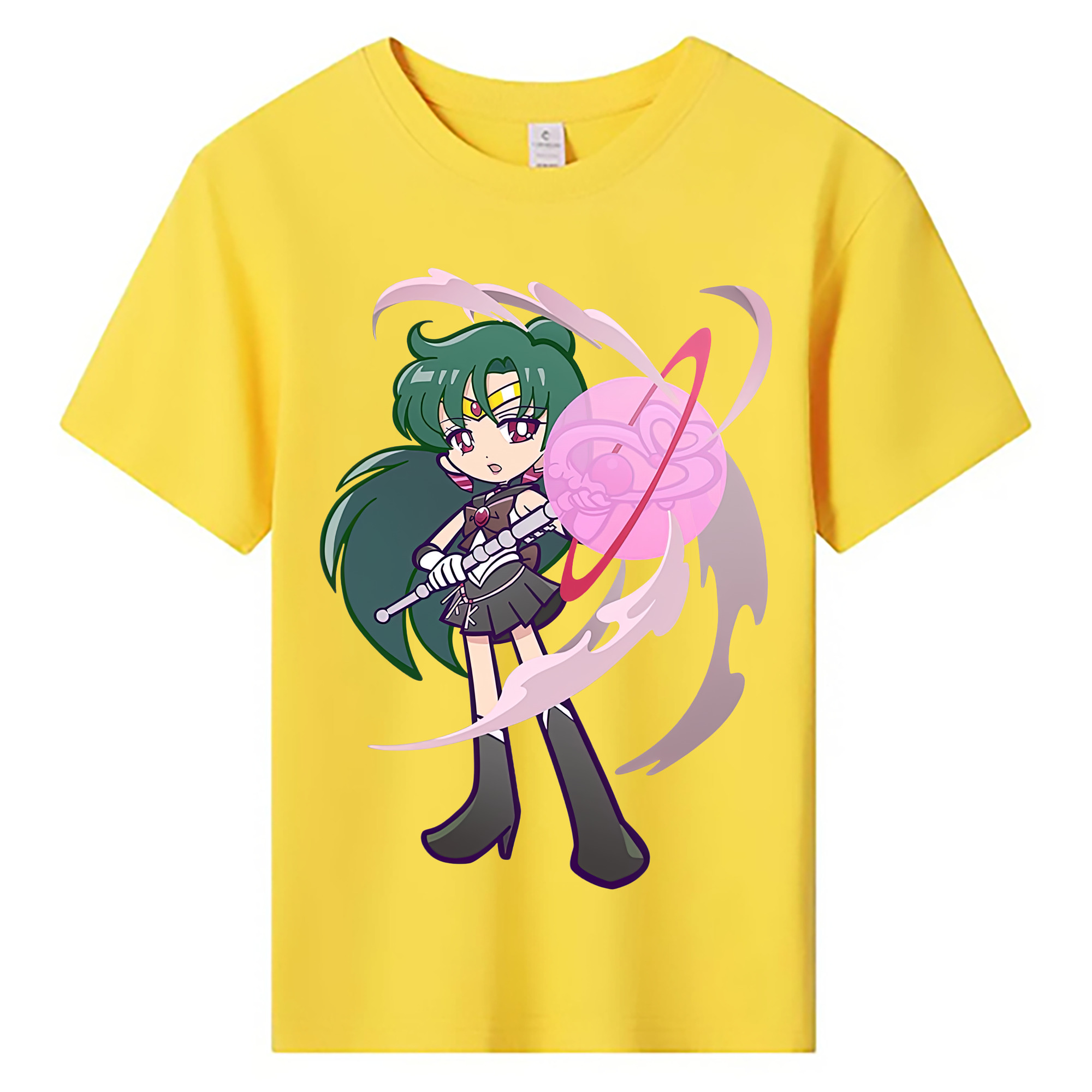 （画像用） 美少女戦士セーラームーン 冥王せつな Sailor Moon Meiou Setsuna 綿100％キッズTシャツ（フロントプリント）