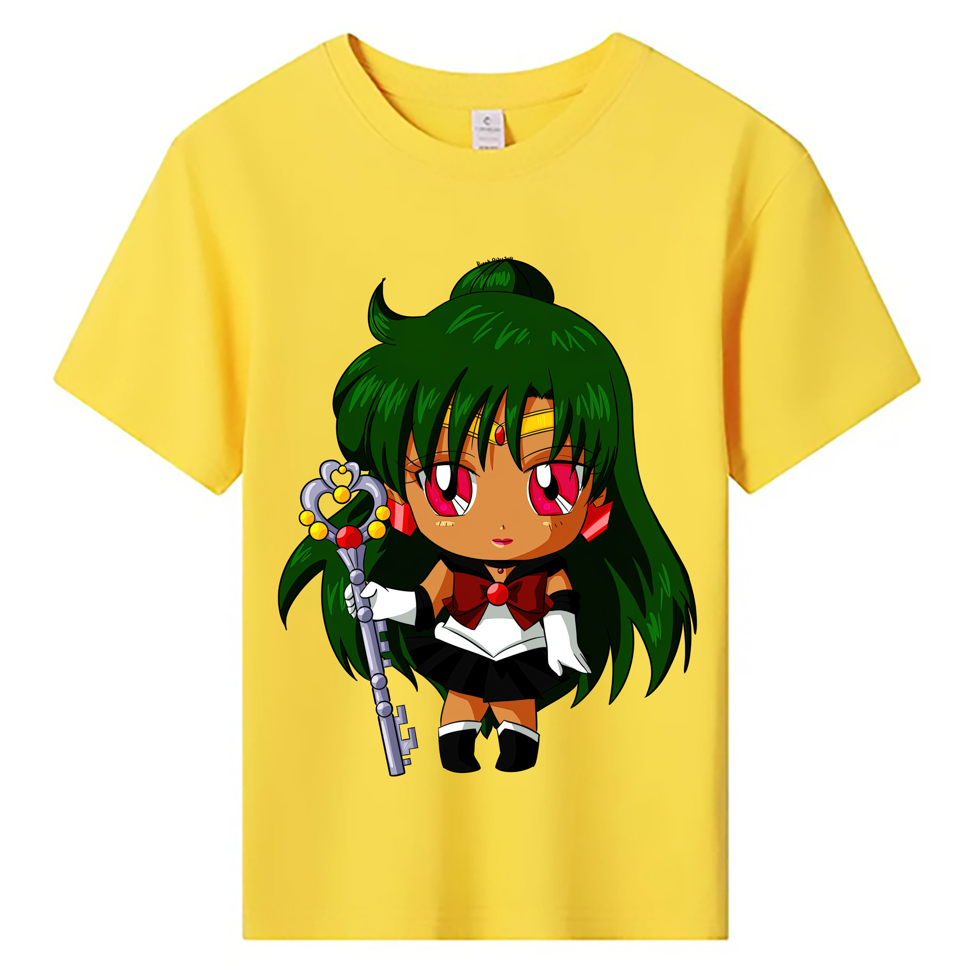 （画像用） 美少女戦士セーラームーン 冥王せつな Sailor Moon Meiou Setsuna 綿100％キッズTシャツ（フロントプリント）