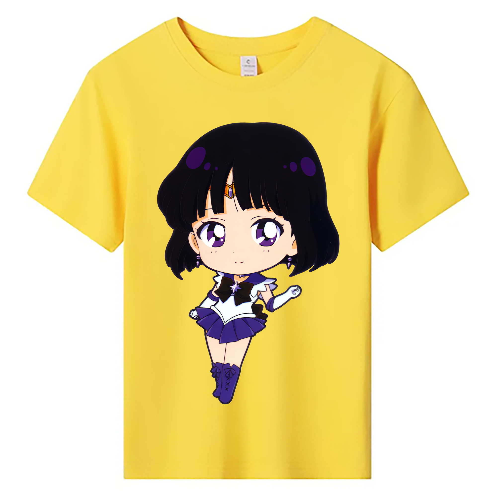 （画像用） 美少女戦士セーラームーン 土萠ほたる Sailor Moon Tomoe Hotaru （セーラーサターン；Sailor Saturn） 綿100％キッズTシャツ（フロントプリント）