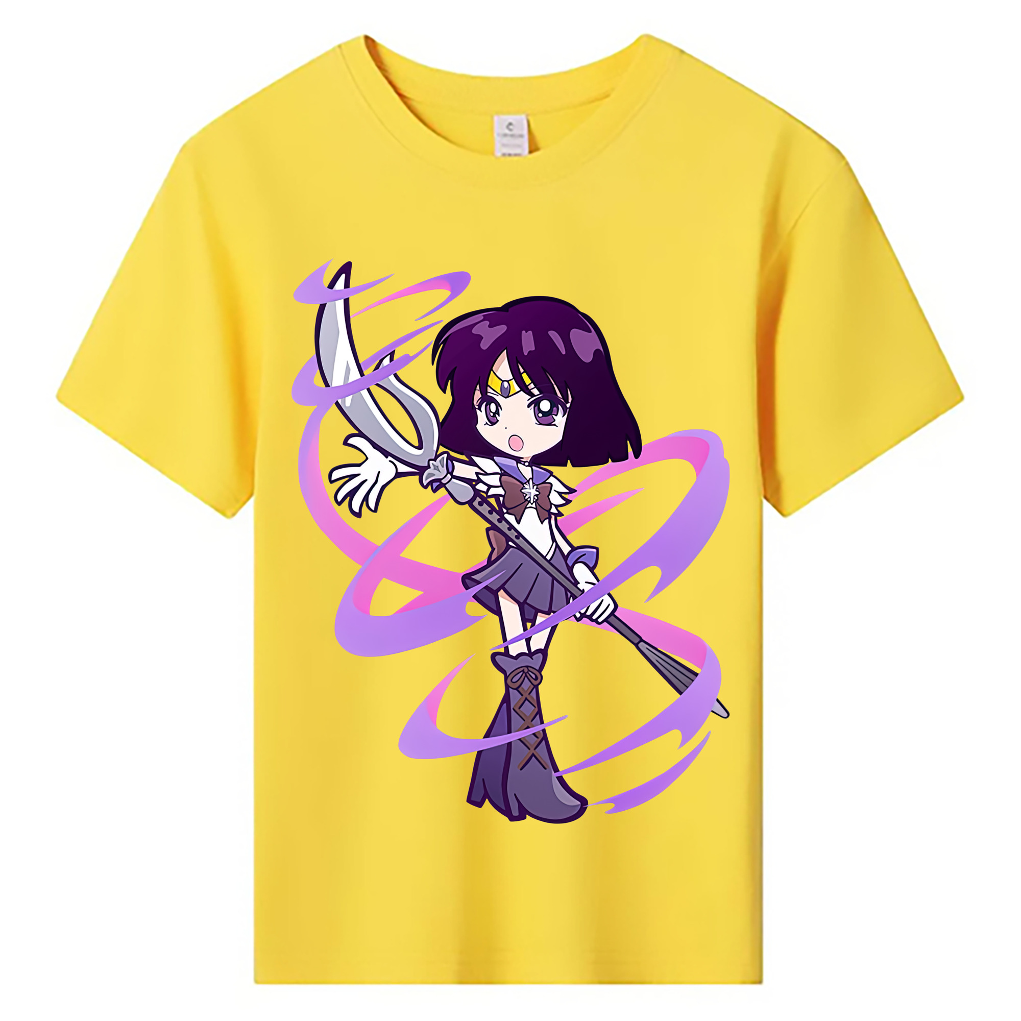 （画像用） 美少女戦士セーラームーン 土萠ほたる Sailor Moon Tomoe Hotaru （セーラーサターン；Sailor Saturn） 綿100％キッズTシャツ（フロントプリント）