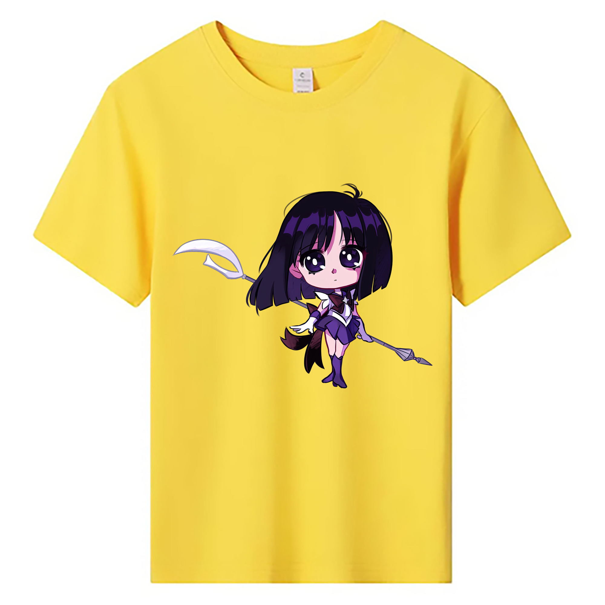 （画像用） 美少女戦士セーラームーン 土萠ほたる Sailor Moon Tomoe Hotaru （セーラーサターン；Sailor Saturn） 綿100％キッズTシャツ（フロントプリント）