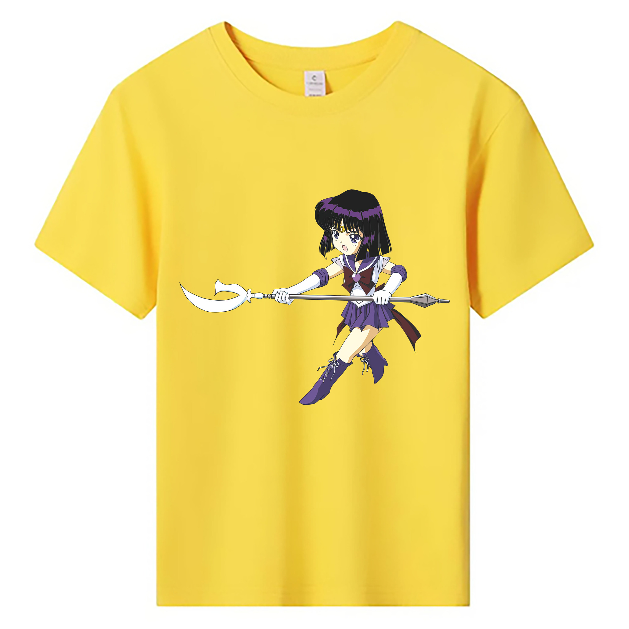 （画像用） 美少女戦士セーラームーン 土萠ほたる Sailor Moon Tomoe Hotaru （セーラーサターン；Sailor Saturn） 綿100％キッズTシャツ（フロントプリント）