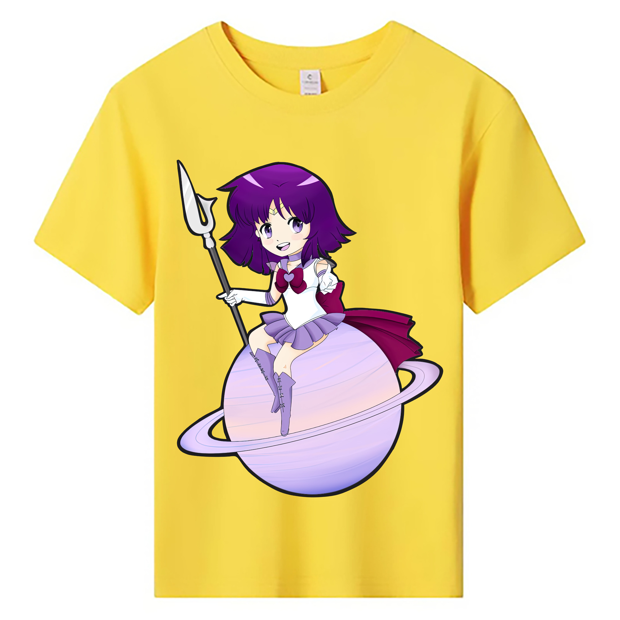 （画像用） 美少女戦士セーラームーン 土萠ほたる Sailor Moon Tomoe Hotaru （セーラーサターン；Sailor Saturn） 綿100％キッズTシャツ（フロントプリント）