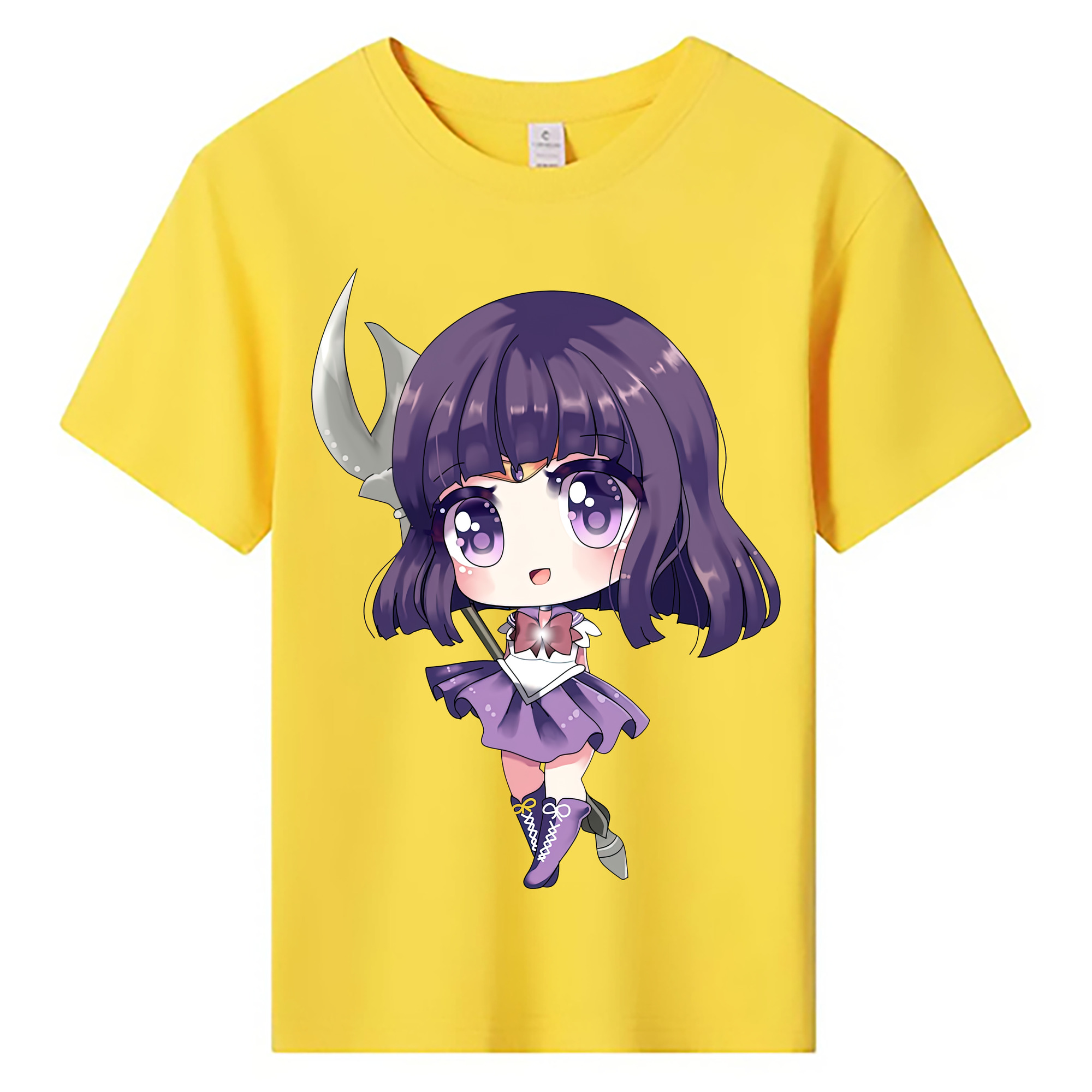 （画像用） 美少女戦士セーラームーン 土萠ほたる Sailor Moon Tomoe Hotaru （セーラーサターン；Sailor Saturn） 綿100％キッズTシャツ（フロントプリント）