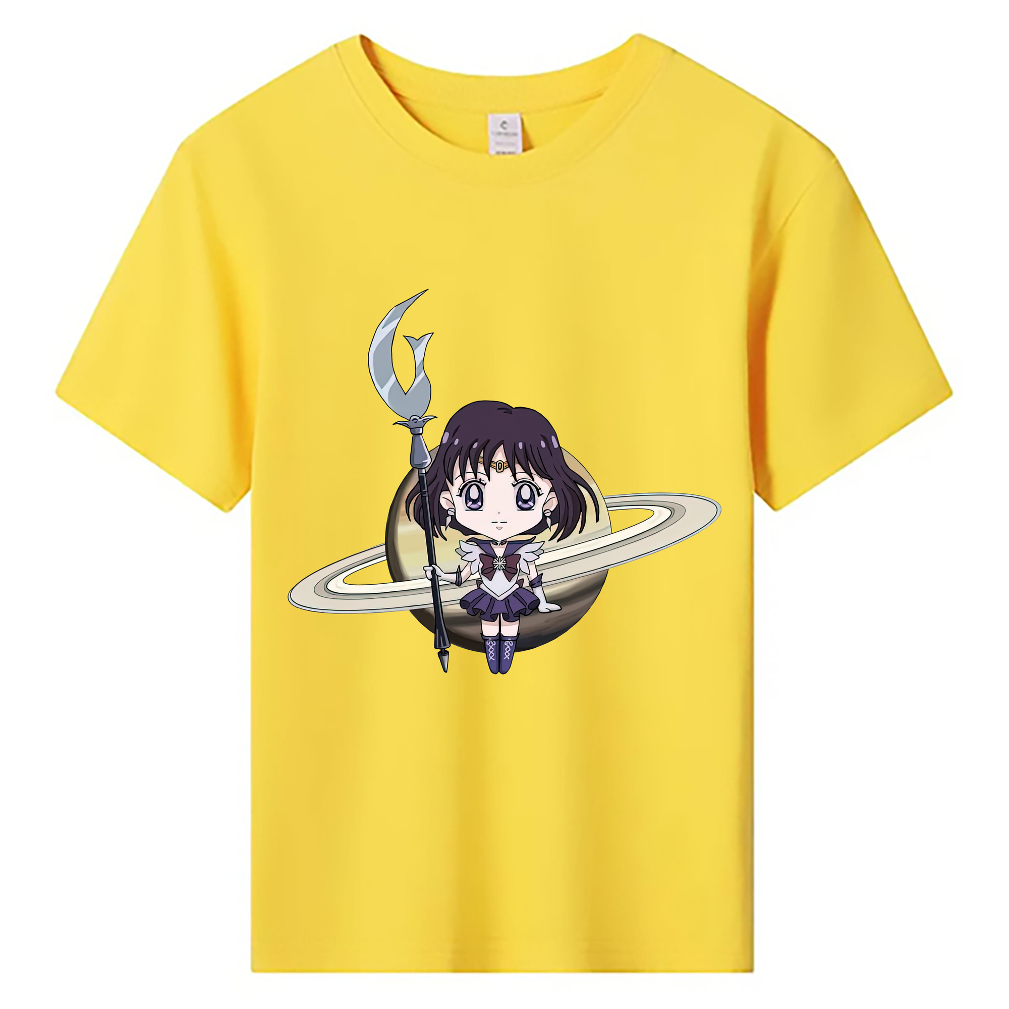 （画像用） 美少女戦士セーラームーン 土萠ほたる Sailor Moon Tomoe Hotaru （セーラーサターン；Sailor Saturn） 綿100％キッズTシャツ（フロントプリント）