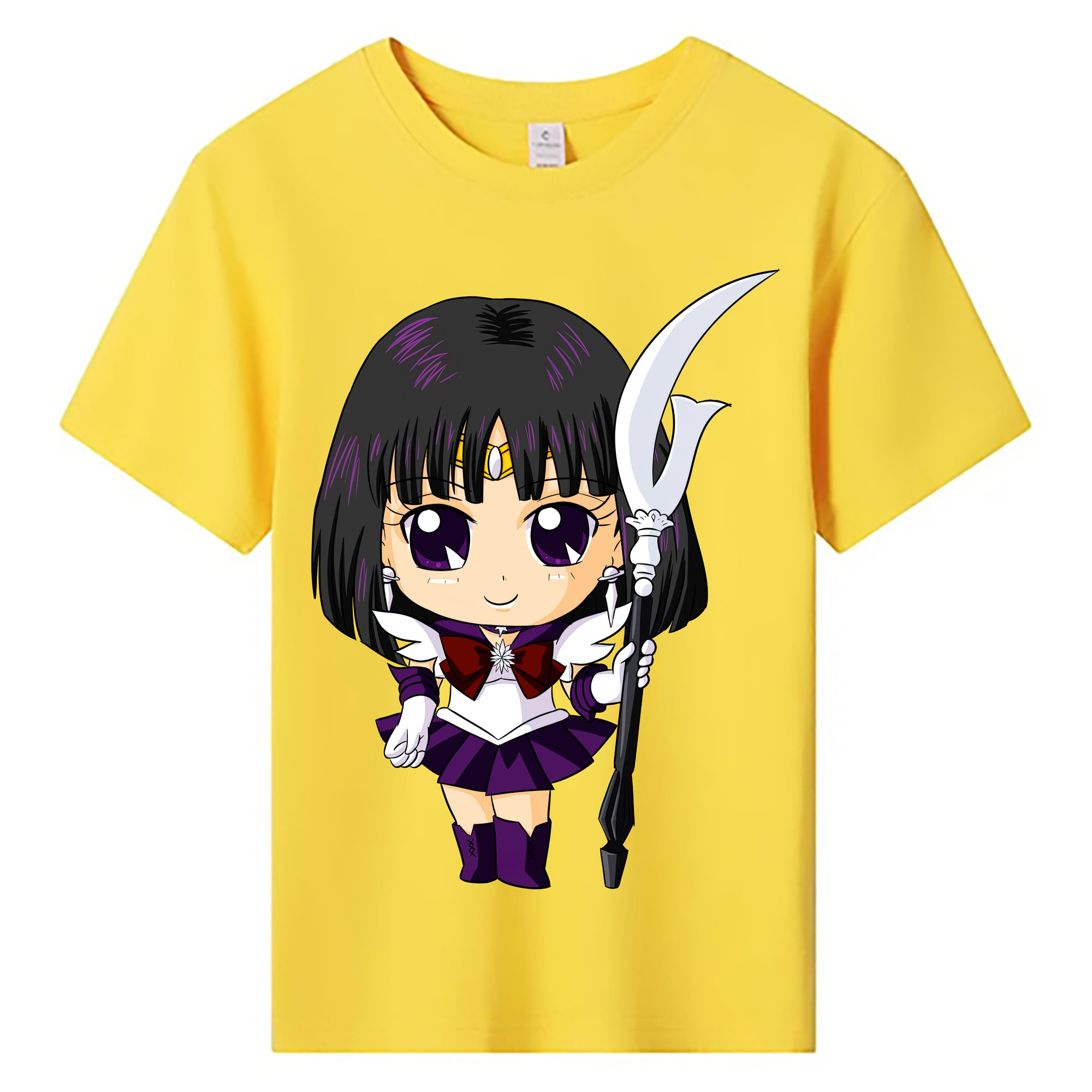 （画像用） 美少女戦士セーラームーン 土萠ほたる Sailor Moon Tomoe Hotaru （セーラーサターン；Sailor Saturn） 綿100％キッズTシャツ（フロントプリント）