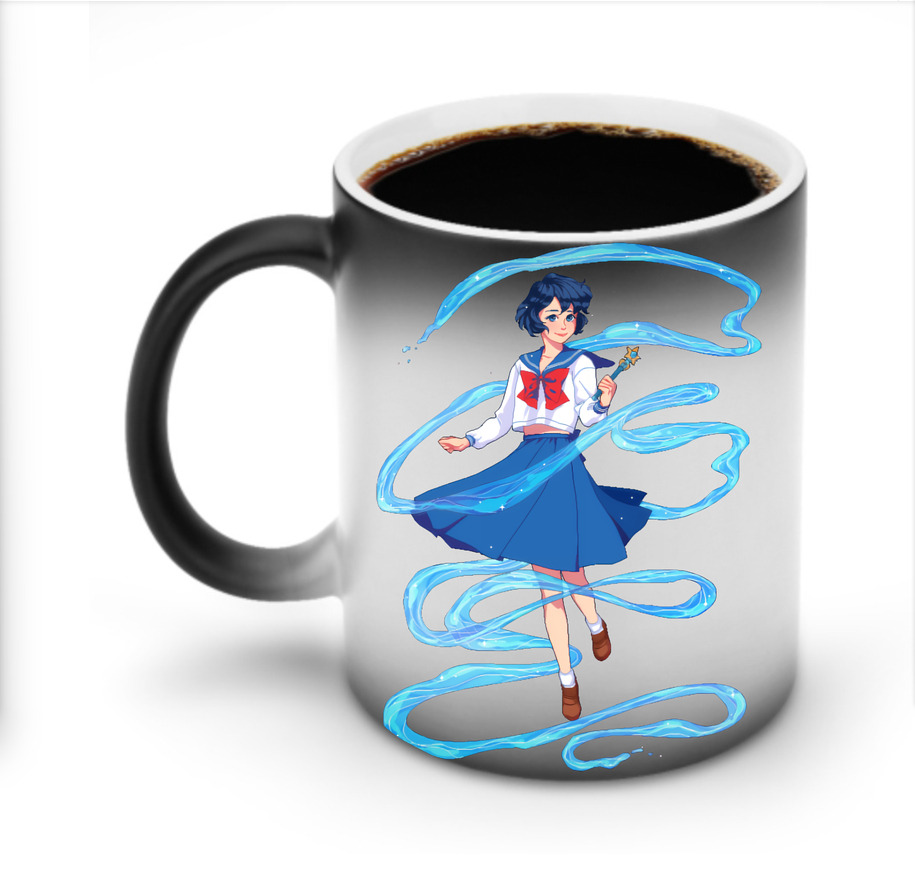 （画像用） 美少女戦士セーラームーン 水野 亜美 みずの あみ Sailor Moon Mizuno Ami 温度変色マグカップ