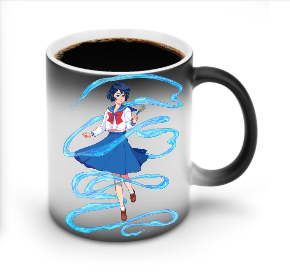 （画像用） 美少女戦士セーラームーン 水野 亜美 みずの あみ Sailor Moon Mizuno Ami 温度変色マグカップ
