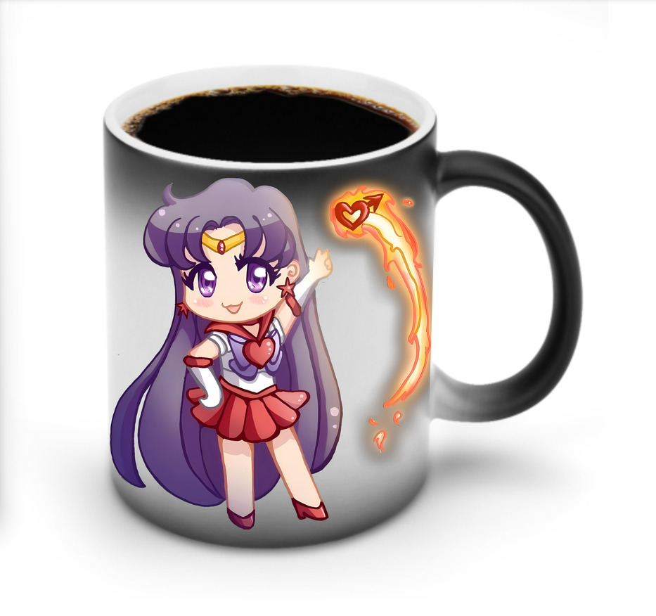 （画像用） 美少女戦士セーラームーン 火野レイ ひの レイ Sailor Moon Hino Rei （セーラーマーズ,Sailor Mars） 温度変色マグカップ