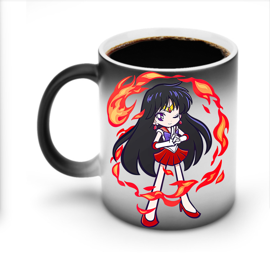 （画像用） 美少女戦士セーラームーン 火野レイ ひの レイ Sailor Moon Hino Rei （セーラーマーズ,Sailor Mars） 温度変色マグカップ