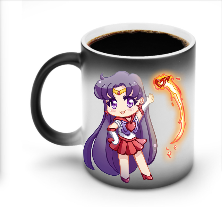 （画像用） 美少女戦士セーラームーン 火野レイ ひの レイ Sailor Moon Hino Rei （セーラーマーズ,Sailor Mars） 温度変色マグカップ
