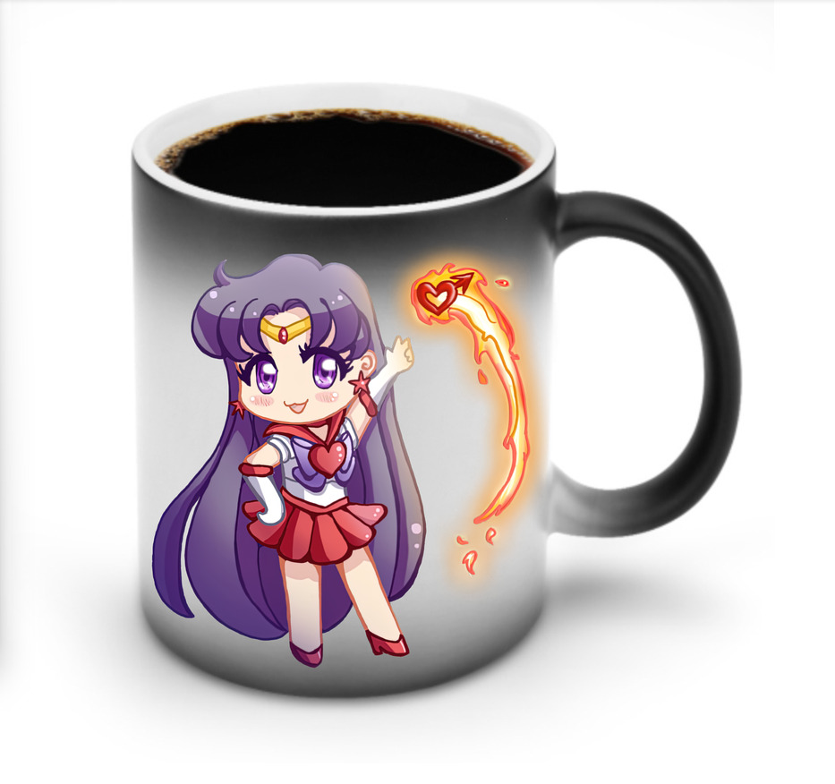 （画像用） 美少女戦士セーラームーン 火野レイ ひの レイ Sailor Moon Hino Rei （セーラーマーズ,Sailor Mars） 温度変色マグカップ