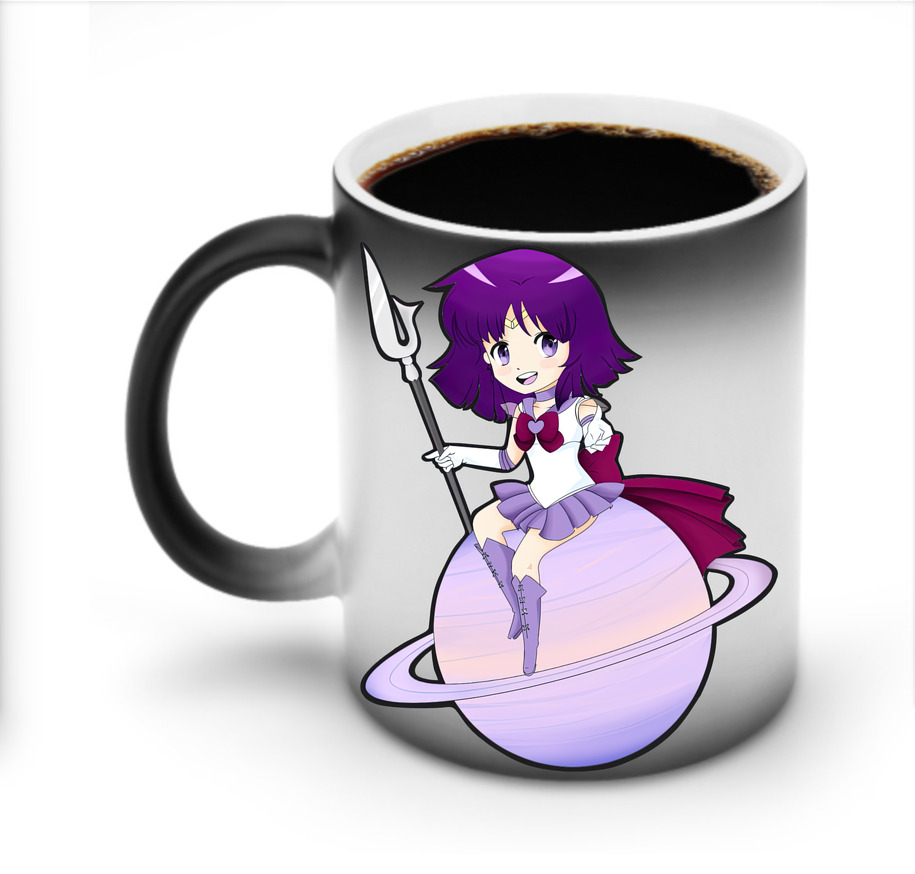 （画像用） 美少女戦士セーラームーン 土萠ほたる Sailor Moon Tomoe Hotaru （セーラーサターン；Sailor Saturn） 温度変色マグカップ