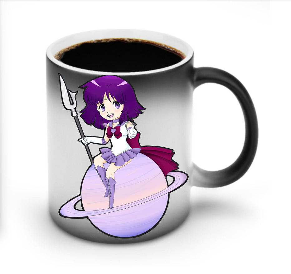 （画像用） 美少女戦士セーラームーン 土萠ほたる Sailor Moon Tomoe Hotaru （セーラーサターン；Sailor Saturn） 温度変色マグカップ