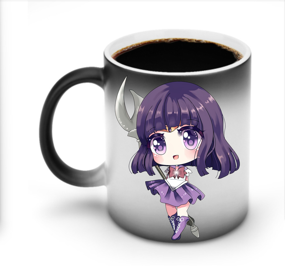 （画像用） 美少女戦士セーラームーン 土萠ほたる Sailor Moon Tomoe Hotaru （セーラーサターン；Sailor Saturn） 温度変色マグカップ
