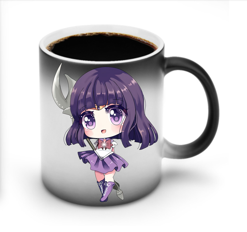 （画像用） 美少女戦士セーラームーン 土萠ほたる Sailor Moon Tomoe Hotaru （セーラーサターン；Sailor Saturn） 温度変色マグカップ