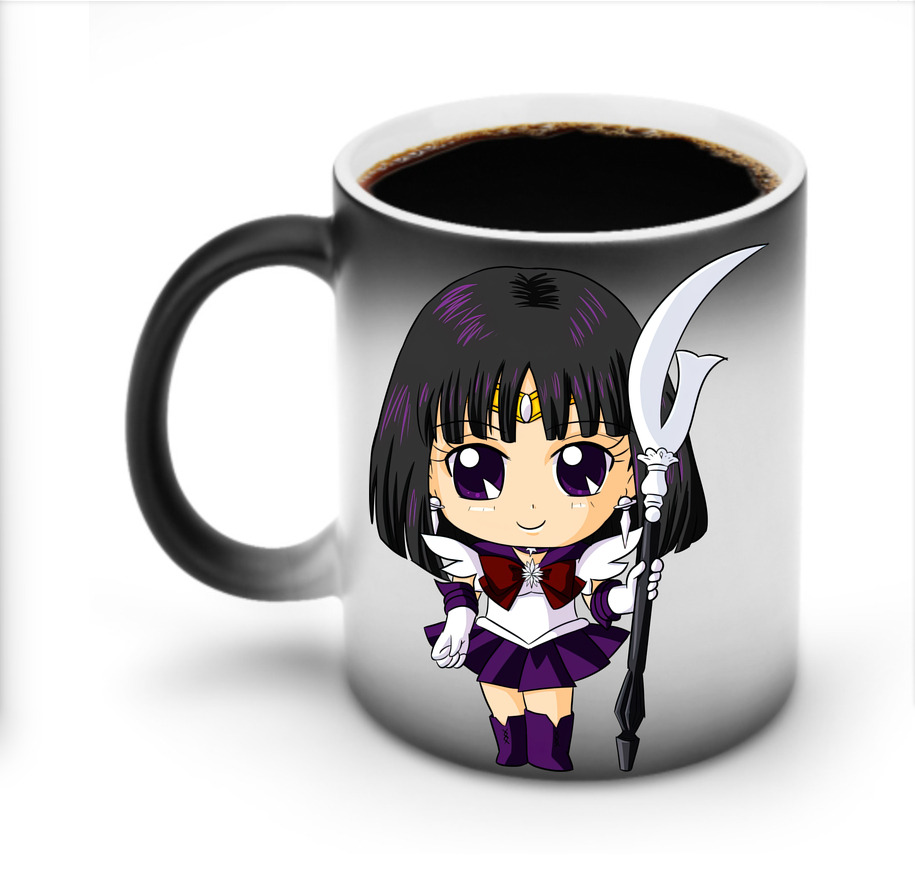 （画像用） 美少女戦士セーラームーン 土萠ほたる Sailor Moon Tomoe Hotaru （セーラーサターン；Sailor Saturn） 温度変色マグカップ