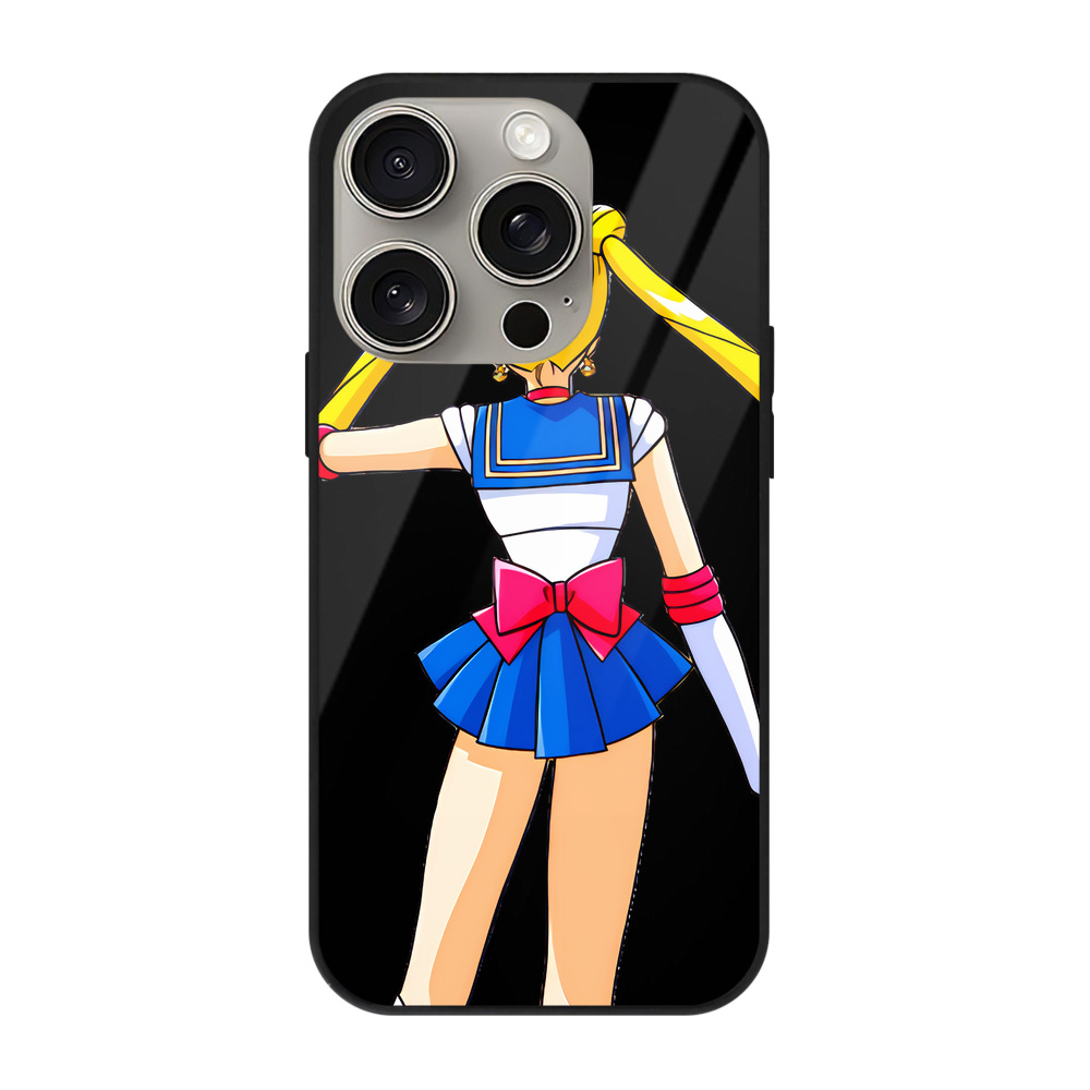 （画像用） 美少女戦士セーラームーン 月野 うさぎ つきの うさぎ Sailor Moon Tsukino Usagi 【iPhone15Pro対応】スマホケース 耐衝撃＆黄変防止 背面ガラス