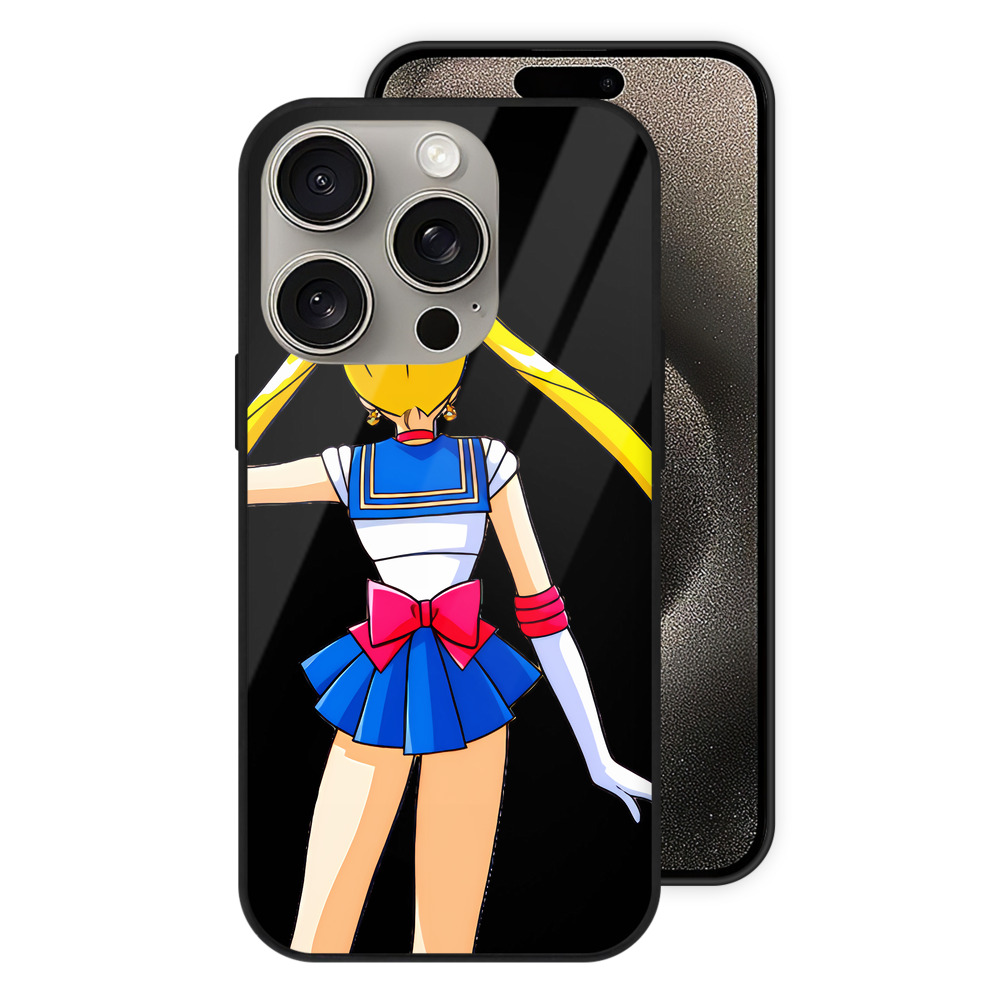 （画像用） 美少女戦士セーラームーン 月野 うさぎ つきの うさぎ Sailor Moon Tsukino Usagi 【iPhone15Pro対応】スマホケース 耐衝撃＆黄変防止 背面ガラス