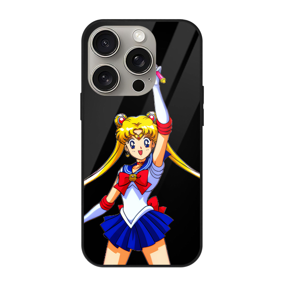 （画像用） 美少女戦士セーラームーン 月野 うさぎ つきの うさぎ Sailor Moon Tsukino Usagi 【iPhone15Pro対応】スマホケース 耐衝撃＆黄変防止 背面ガラス