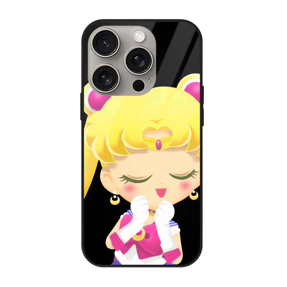 （画像用） 美少女戦士セーラームーン 月野 うさぎ つきの うさぎ Sailor Moon Tsukino Usagi 【iPhone15Pro対応】スマホケース 耐衝撃＆黄変防止 背面ガラス