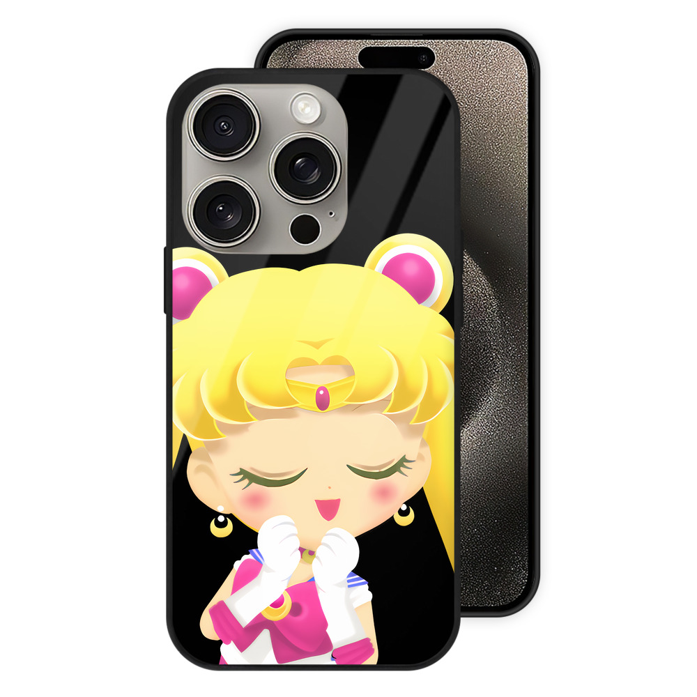 （画像用） 美少女戦士セーラームーン 月野 うさぎ つきの うさぎ Sailor Moon Tsukino Usagi 【iPhone15Pro対応】スマホケース 耐衝撃＆黄変防止 背面ガラス