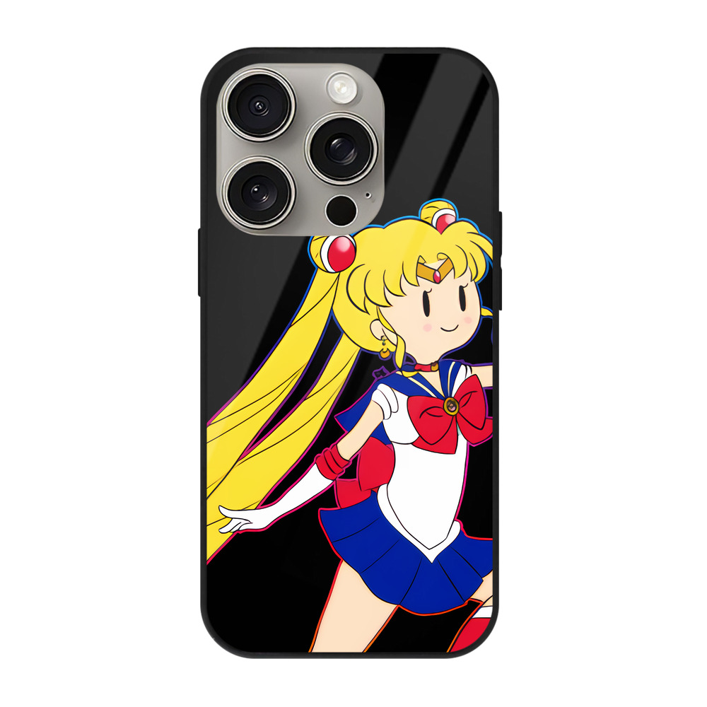 （画像用） 美少女戦士セーラームーン 月野 うさぎ つきの うさぎ Sailor Moon Tsukino Usagi 【iPhone15Pro対応】スマホケース 耐衝撃＆黄変防止 背面ガラス