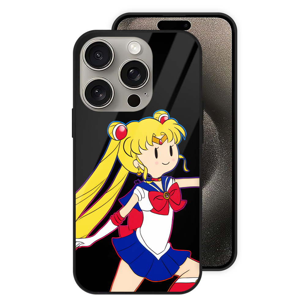 （画像用） 美少女戦士セーラームーン 月野 うさぎ つきの うさぎ Sailor Moon Tsukino Usagi 【iPhone15Pro対応】スマホケース 耐衝撃＆黄変防止 背面ガラス