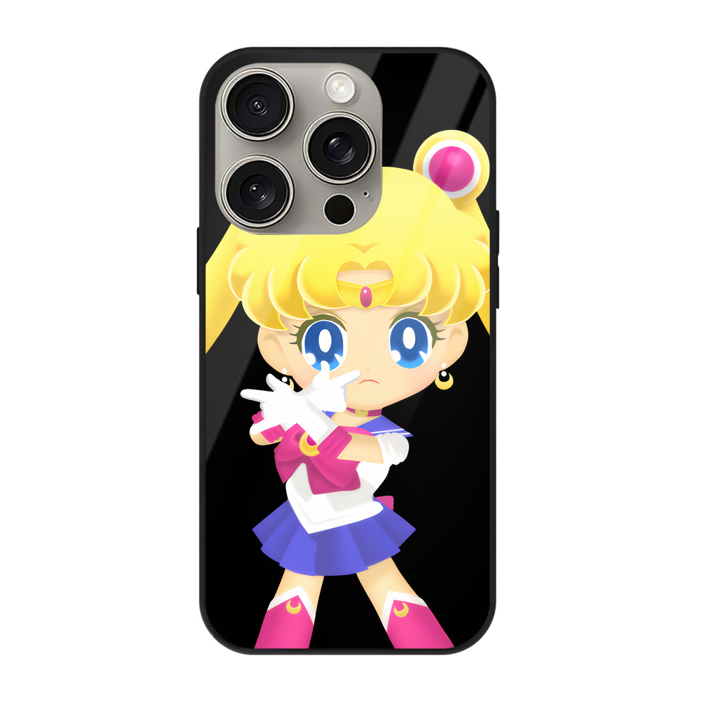 （画像用） 美少女戦士セーラームーン 月野 うさぎ つきの うさぎ Sailor Moon Tsukino Usagi 【iPhone15Pro対応】スマホケース 耐衝撃＆黄変防止 背面ガラス
