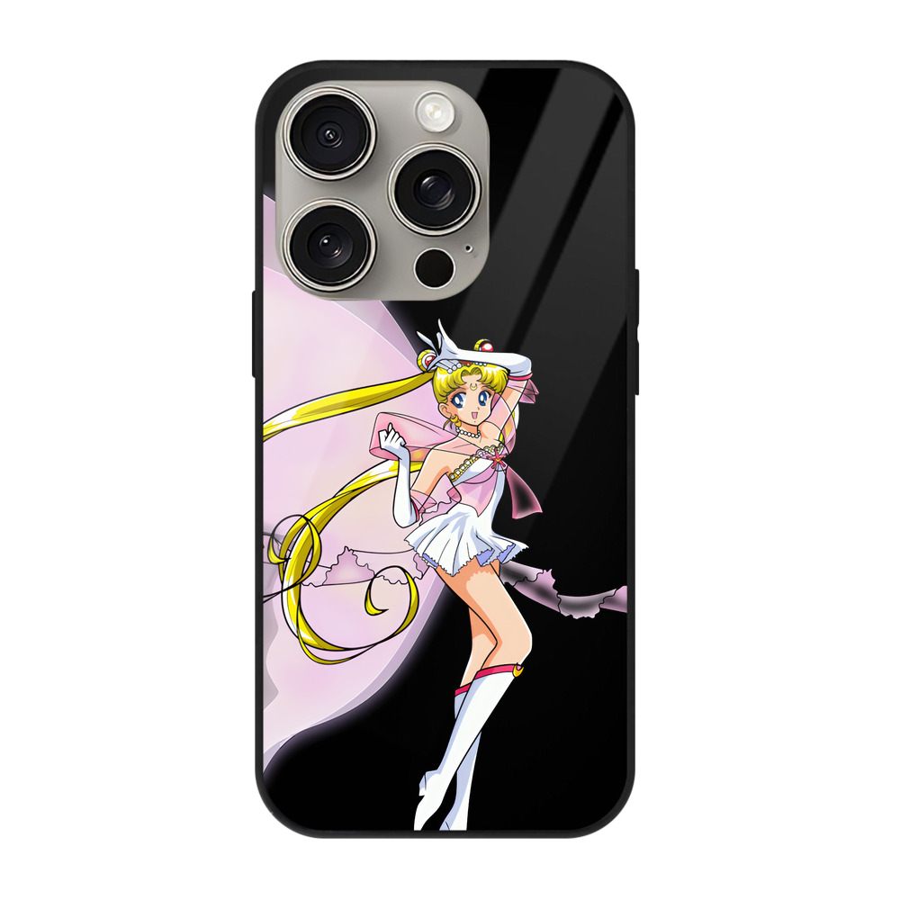（画像用） 美少女戦士セーラームーン 月野 うさぎ つきの うさぎ Sailor Moon Tsukino Usagi 【iPhone15Pro対応】スマホケース 耐衝撃＆黄変防止 背面ガラス