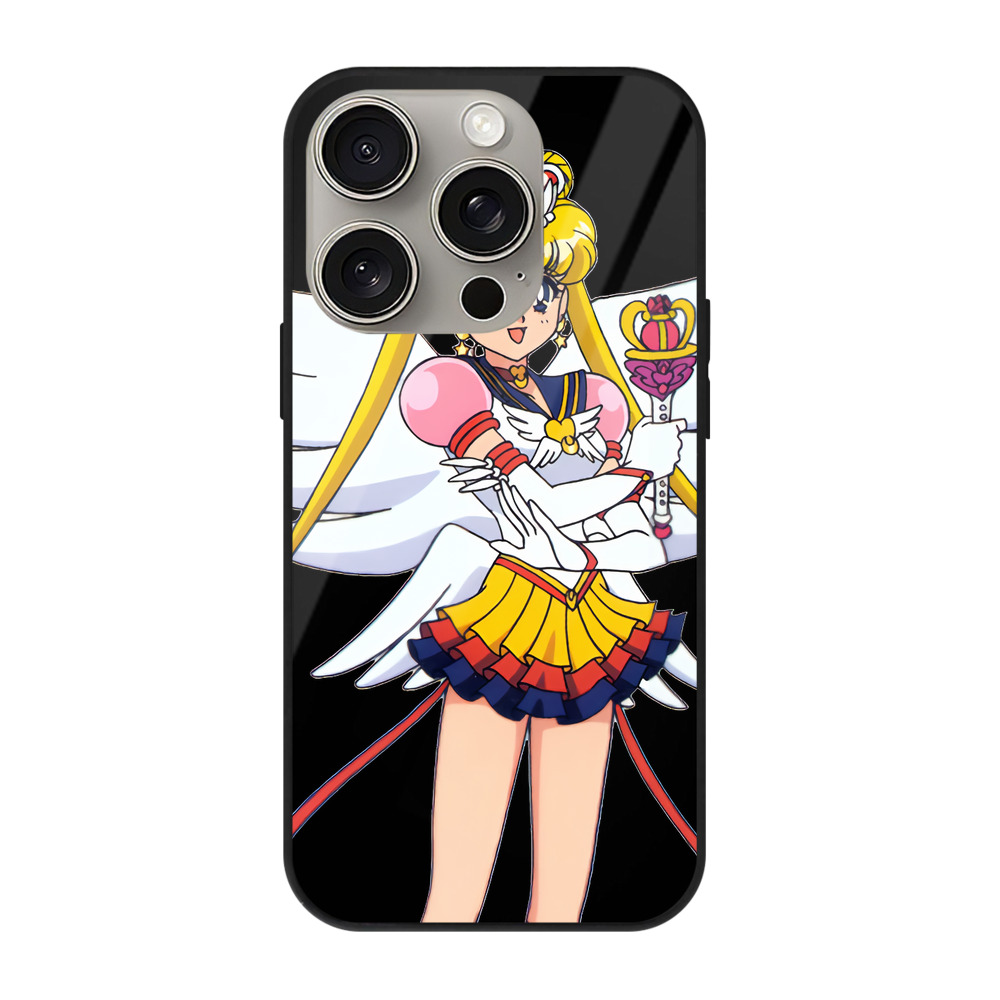 （画像用） 美少女戦士セーラームーン 月野 うさぎ つきの うさぎ Sailor Moon Tsukino Usagi 【iPhone15Pro対応】スマホケース 耐衝撃＆黄変防止 背面ガラス