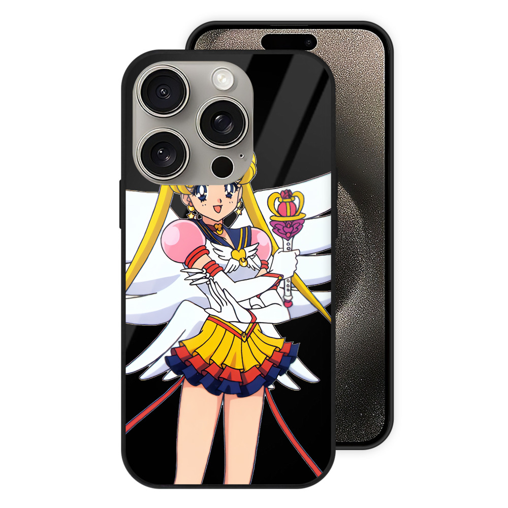 （画像用） 美少女戦士セーラームーン 月野 うさぎ つきの うさぎ Sailor Moon Tsukino Usagi 【iPhone15Pro対応】スマホケース 耐衝撃＆黄変防止 背面ガラス