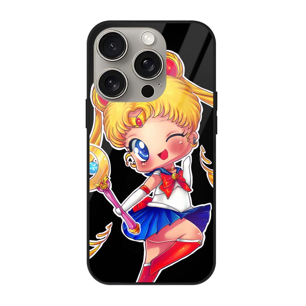 （画像用） 美少女戦士セーラームーン 月野 うさぎ つきの うさぎ Sailor Moon Tsukino Usagi 【iPhone15Pro対応】スマホケース 耐衝撃＆黄変防止 背面ガラス