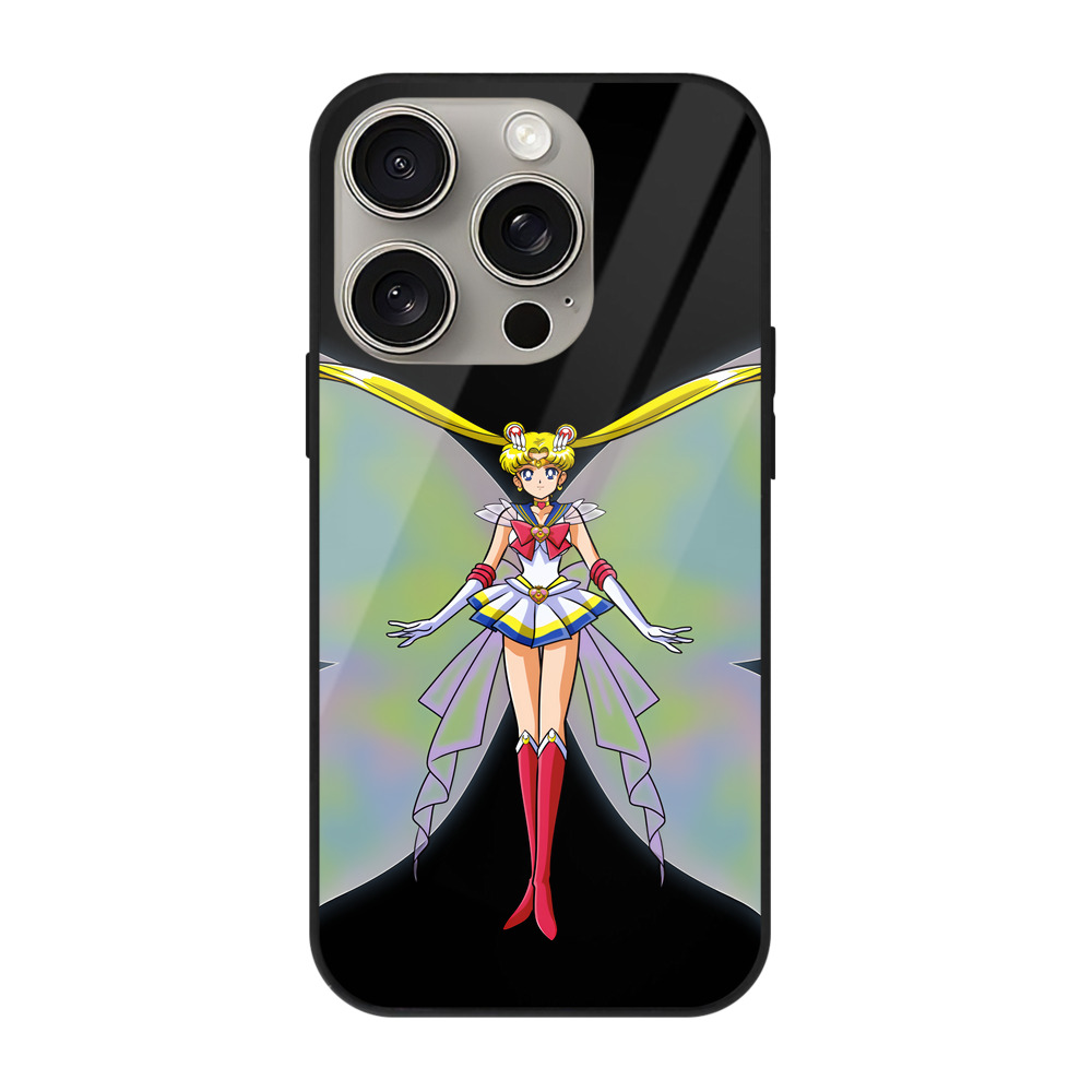 （画像用） 美少女戦士セーラームーン 月野 うさぎ つきの うさぎ Sailor Moon Tsukino Usagi 【iPhone15Pro対応】スマホケース 耐衝撃＆黄変防止 背面ガラス