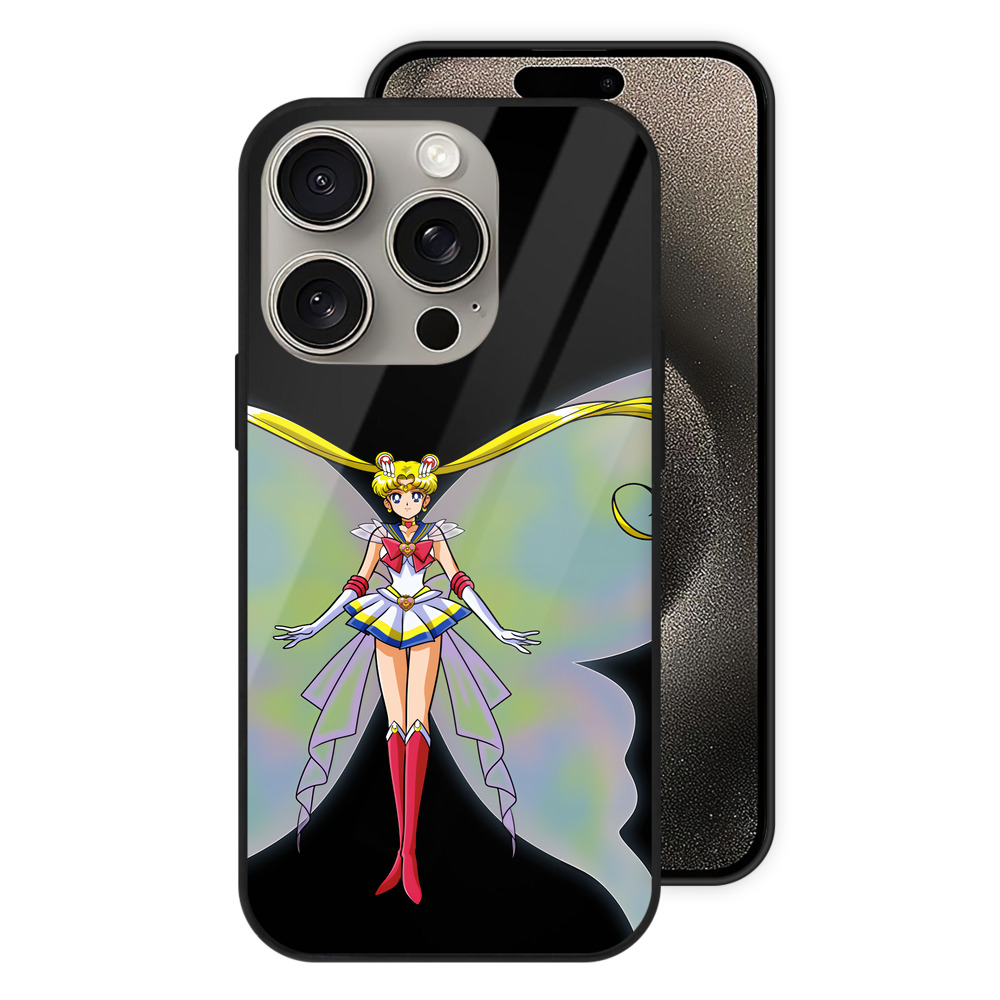 （画像用） 美少女戦士セーラームーン 月野 うさぎ つきの うさぎ Sailor Moon Tsukino Usagi 【iPhone15Pro対応】スマホケース 耐衝撃＆黄変防止 背面ガラス