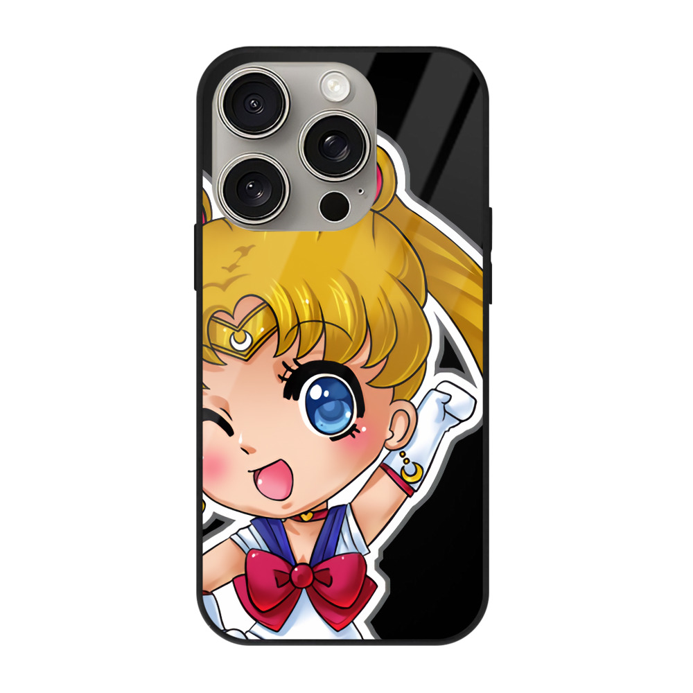 （画像用） 美少女戦士セーラームーン 月野 うさぎ つきの うさぎ Sailor Moon Tsukino Usagi 【iPhone15Pro対応】スマホケース 耐衝撃＆黄変防止 背面ガラス