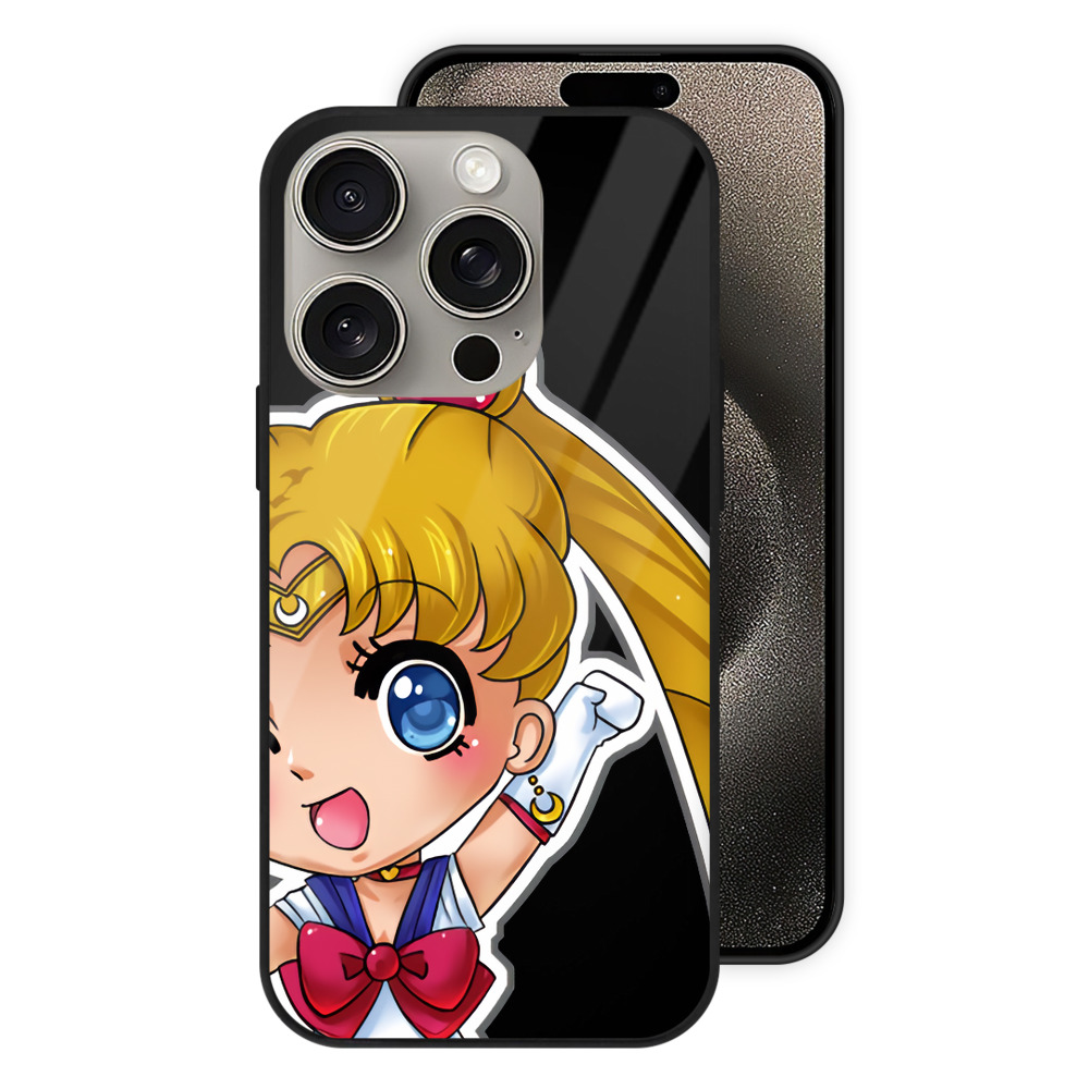 （画像用） 美少女戦士セーラームーン 月野 うさぎ つきの うさぎ Sailor Moon Tsukino Usagi 【iPhone15Pro対応】スマホケース 耐衝撃＆黄変防止 背面ガラス