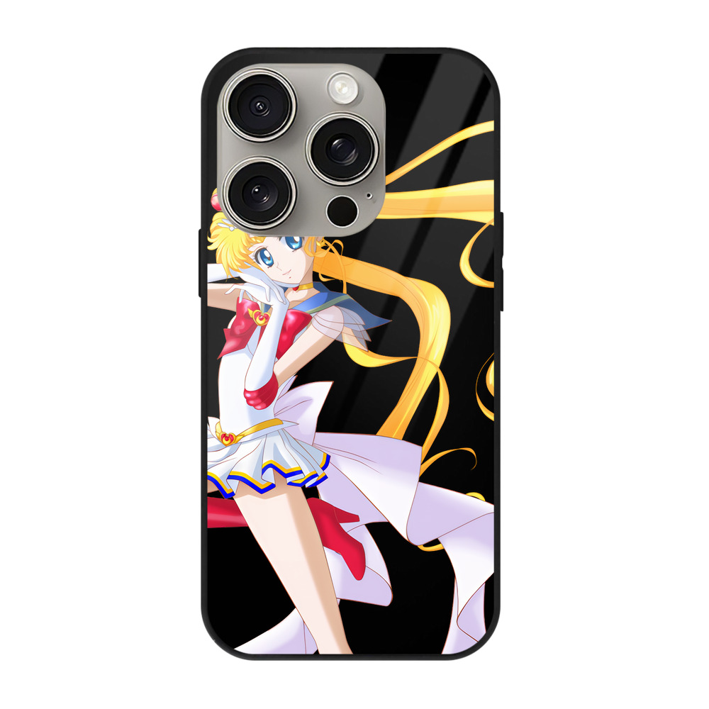 （画像用） 美少女戦士セーラームーン 月野 うさぎ つきの うさぎ Sailor Moon Tsukino Usagi 【iPhone15Pro対応】スマホケース 耐衝撃＆黄変防止 背面ガラス