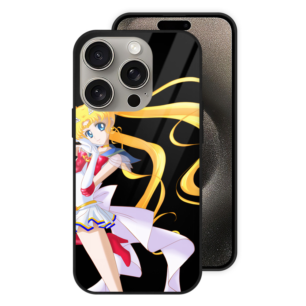 （画像用） 美少女戦士セーラームーン 月野 うさぎ つきの うさぎ Sailor Moon Tsukino Usagi 【iPhone15Pro対応】スマホケース 耐衝撃＆黄変防止 背面ガラス