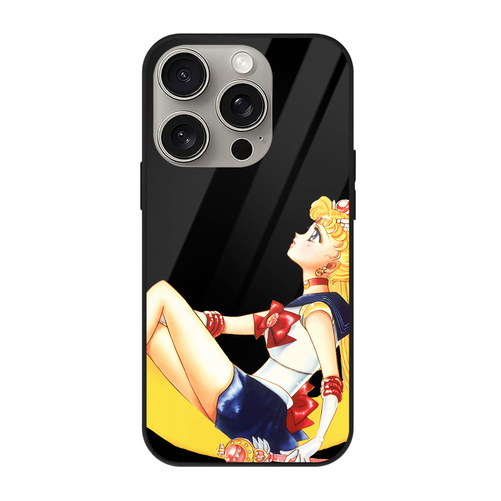 （画像用） 美少女戦士セーラームーン 月野 うさぎ つきの うさぎ Sailor Moon Tsukino Usagi 【iPhone15Pro対応】スマホケース 耐衝撃＆黄変防止 背面ガラス