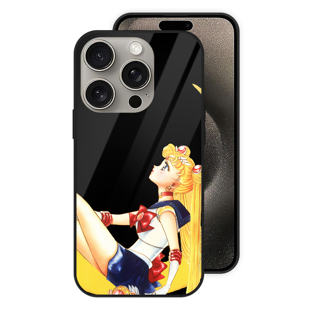（画像用） 美少女戦士セーラームーン 月野 うさぎ つきの うさぎ Sailor Moon Tsukino Usagi 【iPhone15Pro対応】スマホケース 耐衝撃＆黄変防止 背面ガラス