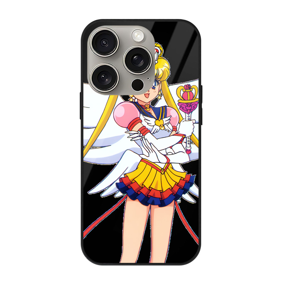 （画像用） 美少女戦士セーラームーン 月野 うさぎ つきの うさぎ Sailor Moon Tsukino Usagi 【iPhone15Pro対応】スマホケース 耐衝撃＆黄変防止 背面ガラス