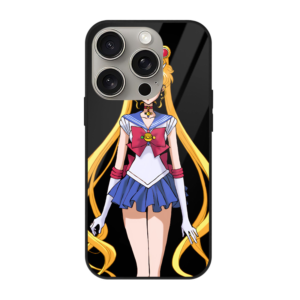 （画像用） 美少女戦士セーラームーン 月野 うさぎ つきの うさぎ Sailor Moon Tsukino Usagi 【iPhone15Pro対応】スマホケース 耐衝撃＆黄変防止 背面ガラス