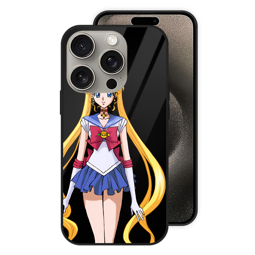 （画像用） 美少女戦士セーラームーン 月野 うさぎ つきの うさぎ Sailor Moon Tsukino Usagi 【iPhone15Pro対応】スマホケース 耐衝撃＆黄変防止 背面ガラス