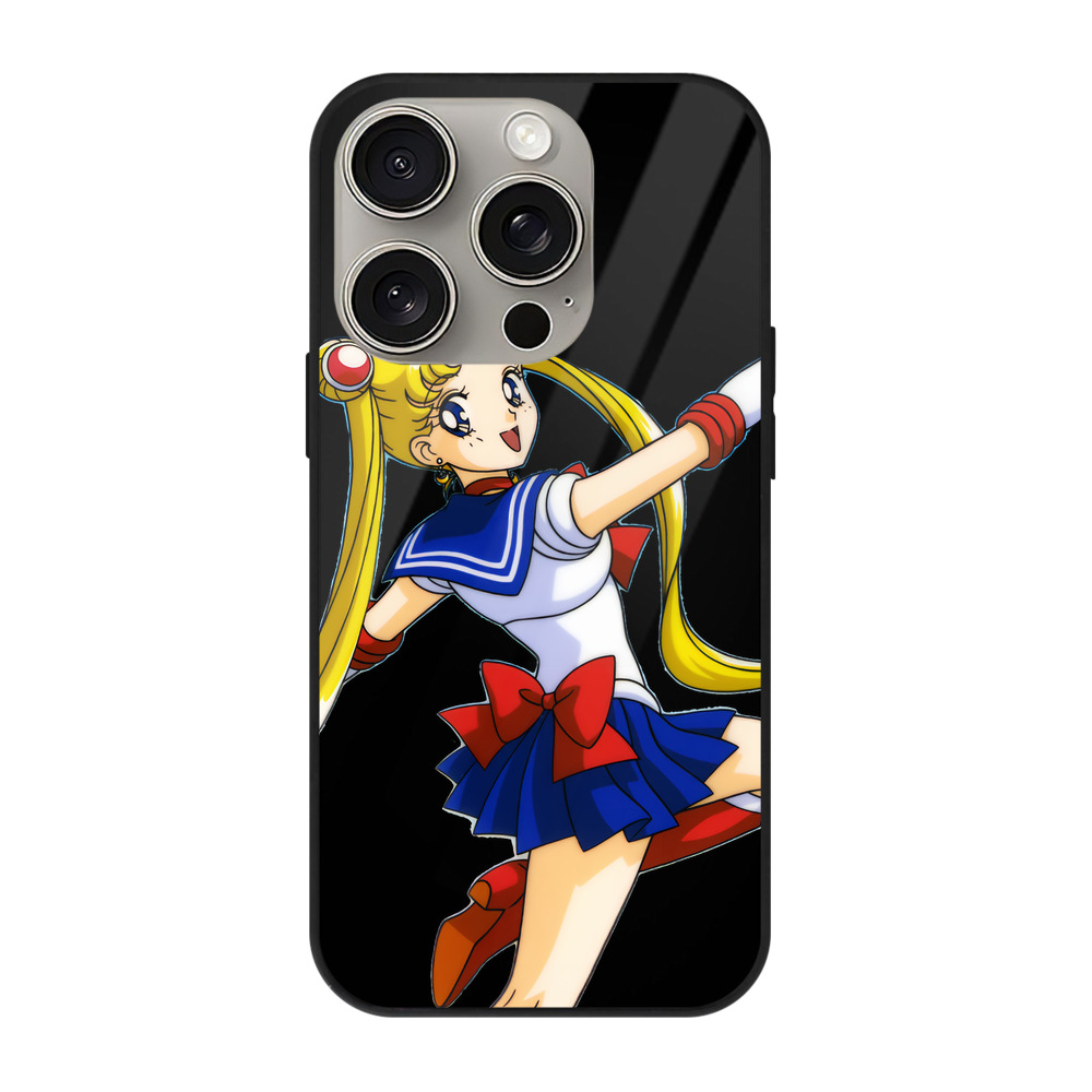 （画像用） 美少女戦士セーラームーン 月野 うさぎ つきの うさぎ Sailor Moon Tsukino Usagi 【iPhone15Pro対応】スマホケース 耐衝撃＆黄変防止 背面ガラス